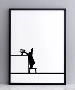 HAM By Jo Ham Kunstdruck Kuchen Liebender Hase, 30x40cm