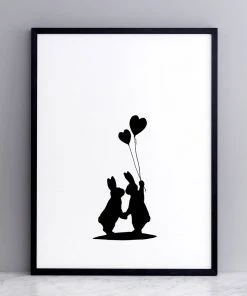 HAM By Jo Ham Kunstdruck Liebende Hasen, 30x40cm Wanddekoration