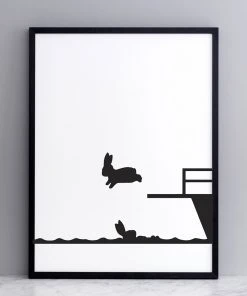 HAM By Jo Ham Kunstdruck Tauchender Hase, 30x40cm