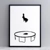 HAM By Jo Ham Für's Kinderzimmer Kunstdruck Trampolin Springender Hase, 30x40cm