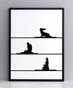HAM By Jo Ham Wanddekoration Kunstdruck Yoga Hase, 30x40cm