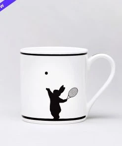 HAM By Jo Ham Gedeckter Tisch Tennis Spielender Hase - Tasse