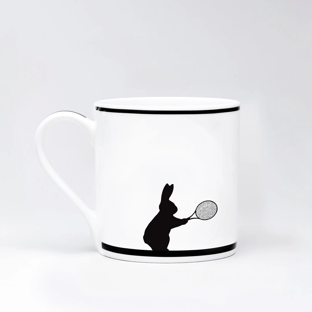 HAM By Jo Ham Gedeckter Tisch Tennis Spielender Hase - Tasse 4 HAM By Jo Ham Gedeckter Tisch Tennis Spielender Hase - Tasse