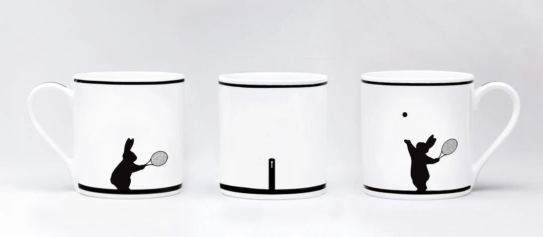 HAM By Jo Ham Gedeckter Tisch Tennis Spielender Hase - Tasse 5 HAM By Jo Ham Gedeckter Tisch Tennis Spielender Hase - Tasse