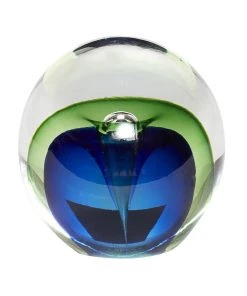 Hübsch Bürobedarf Briefbeschwerer Glas Blau Grün