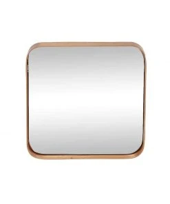 Hübsch SALE Quadratischer Spiegel Mit Kupferrahmen, 31x31cm