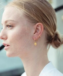 INDI&ME Schmuck Kleine Creolen Mit Granaten - Ohrringe / Paar