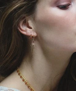 INDI&ME Schmuck Kleine Creolen - Ohrringe Mit Koralle / Paar