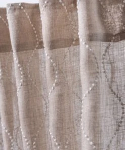 Indradanush Wohnaccessoires Vorhang Besticktes Naturleinen 130 X 260cm