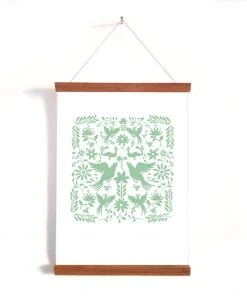 Kakadu Poster A2 Otomi Vogel Paar Grün Wanddekoration