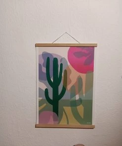 Kakadu Poster A2 Tropical Kaktus Grün Wanddekoration