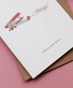 Kartotek Grußkarte - Flugzeug - Miss You - Wish We Were Closer!