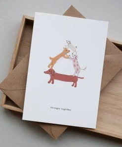 Kartotek Grußkarte - Hunde-Pyramide - Zusammen Stark Glückwunsch Und Grußkarten