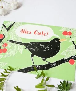 Katja Rub Kinder Grußkarte Alles Gute! - Amsel