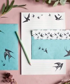 Kinder Briefpapier Set - Schwalben - Katja Rub