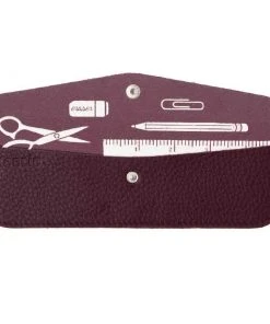 Keecie Stifteetui Pen Pal Aus Leder In Aubergine Mit Siebdruck Auf Der Innenseite Bürobedarf