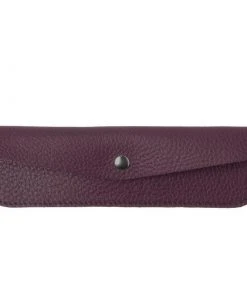 Keecie Stifteetui Pen Pal Aus Leder In Aubergine Mit Siebdruck Auf Der Innenseite Bürobedarf