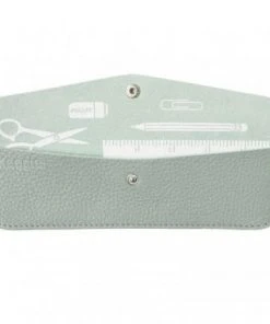 Keecie Stifteetui Pen Pal Aus Leder In Hellblau / Mint Mit Siebdruck Auf Der Innenseite Bürobedarf