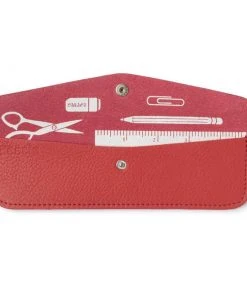 Keecie Bürobedarf Stifteetui Pen Pal Aus Leder In Korallenrot Mit Siebdruck Auf Der Innenseite