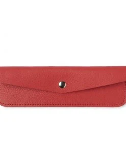 Keecie Bürobedarf Stifteetui Pen Pal Aus Leder In Korallenrot Mit Siebdruck Auf Der Innenseite