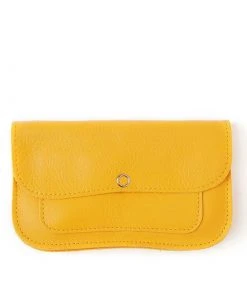 Keecie Geldbörsen Cat Chase Wallet - Gelbe Ledergeldbörse Mit Siebdruck Katzen