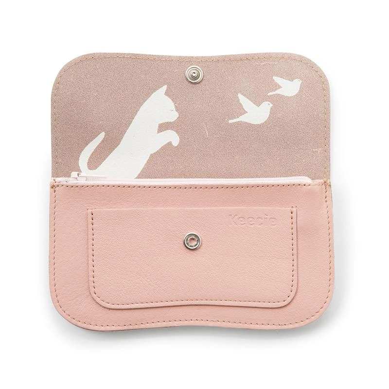 Keecie Cat Chase Wallet - Rosa Ledergeldbörse Mit Siebdruck Katzen Geldbörsen Keecie Cat Chase Wallet - Rosa Ledergeldbörse Mit Siebdruck Katzen Geldbörsen