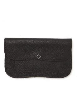 Keecie Cat Chase Wallet - Schwarze Ledergeldbörse Mit Siebdruck Katzen