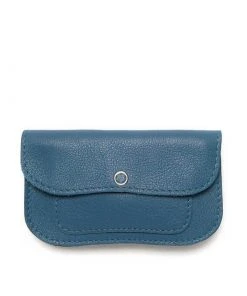 Keecie Cat Chase Wallet Small - Blaue Ledergeldbörse Mit Siebdruck Katzen Geldbörsen