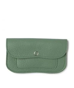 Keecie Cat Chase Wallet Small - Grüne Ledergeldbörse Mit Siebdruck Katzen Geldbörsen