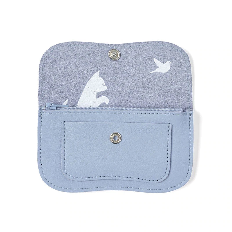 Keecie Cat Chase Wallet Small - Lavender Ledergeldbörse Mit Siebdruck Katzen Keecie Cat Chase Wallet Small - Lavender Ledergeldbörse Mit Siebdruck Katzen
