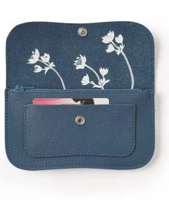 Keecie Geldbörsen Flash Forward Wallet - Mittelblau Ledergeldbörse Mit Siebdruck Innenleben