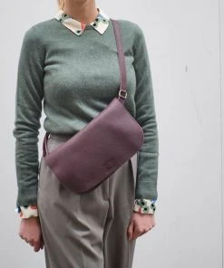 Keecie Handtasche Aus Leder Aubergine - Lazy Boy