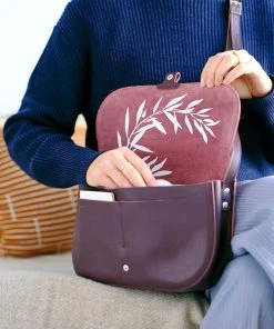 Keecie Lederhandtasche Wish Tree - Aubergine