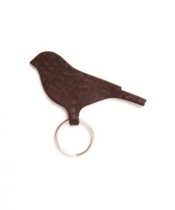 Keecie Schlüsselanhänger Vogel Dunkelbraun Used Look