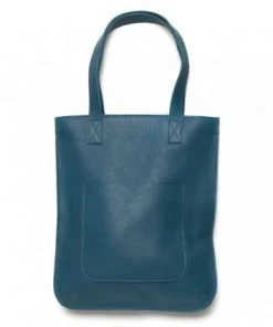 Keecie Hungry Harry Totebag Aus Leder, Mittelblau