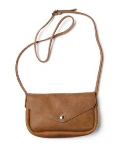 Keecie Kleine Ledertasche Braun Mit Siebdruck Auf Der Innenseite - Humming Along Bag