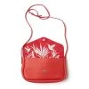 Keecie Kleine Ledertasche Koralle Mit Siebdruck Auf Der Innenseite - Humming Along Bag Taschen