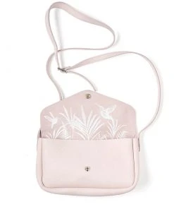 Keecie Taschen Kleine Ledertasche Puderrosa Mit Siebdruck Auf Der Innenseite - Humming Along Bag