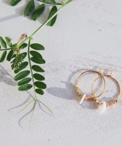 Les Tissages De Camille Filigrane Mini Creolen Mit Perlmuttscheibe Schmuck