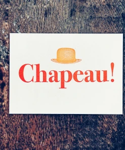 Letternpresse Glückwunsch Und Grußkarten Chapeau! Letterpress Glückwunschkarte