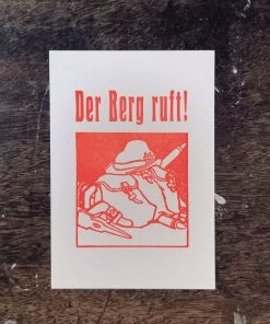 Letternpresse Der Berg Ruft! Letterpress Grußkarte Glückwunsch Und Grußkarten