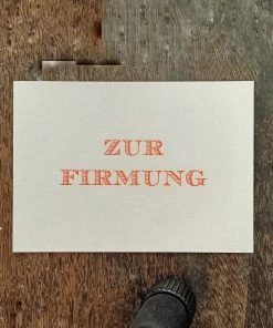 Letternpresse Glückwunschkarte Zur Firmung Glückwunsch Und Grußkarten