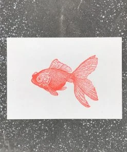 Letternpresse Grußkarte Fisch II - Letterpress