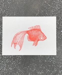 Letternpresse Grußkarte Fisch III - Letterpress