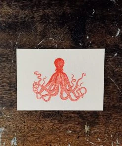 Letternpresse Grußkarte Oktopus - Letterpress Glückwunsch Und Grußkarten