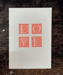 Letternpresse Love Jugendstil Letterpress Grußkarte Glückwunsch Und Grußkarten