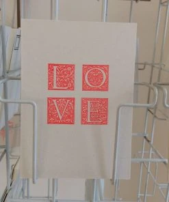 Letternpresse Love Jugendstil Letterpress Grußkarte Glückwunsch Und Grußkarten