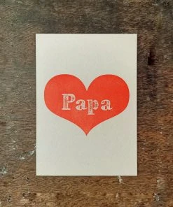 Letternpresse Papa - Herz - Letterpress Grußkarte