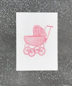 Letternpresse Zur Geburt Kinderwagen Letterpress Grußkarte Glückwunsch Und Grußkarten
