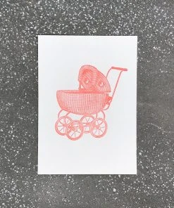 Letternpresse Zur Geburt Kinderwagen Letterpress Grußkarte Glückwunsch Und Grußkarten